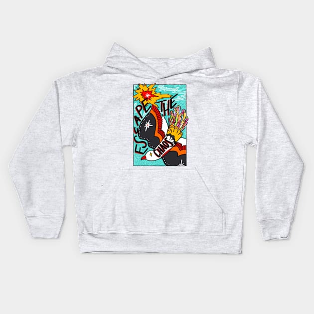 Escape the chaos Kids Hoodie by toasty bread